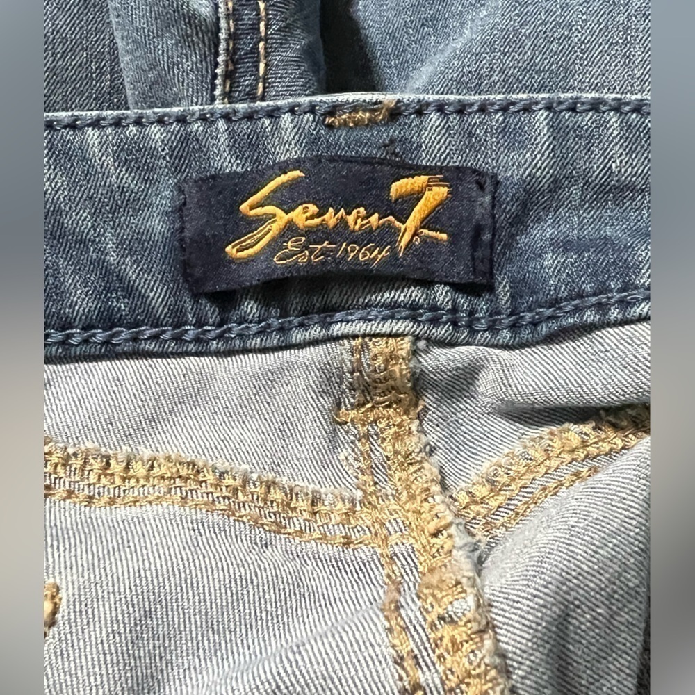 SEVEN7 Crop Denim Blue Skinny Jeans Women’s (Sz 14) - Picture 7 of 16